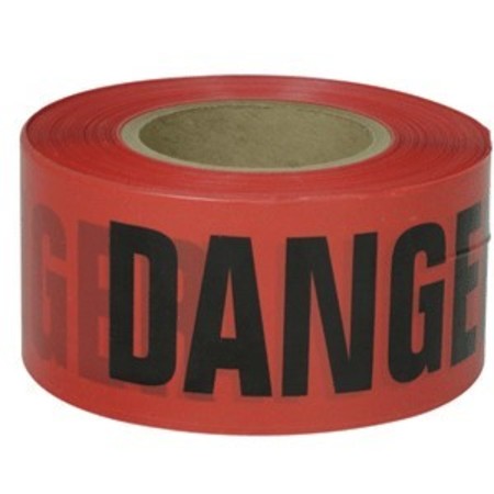 PRESCO Barricade Tape, Gauge 2 Mil, Danger, Red B3102R21